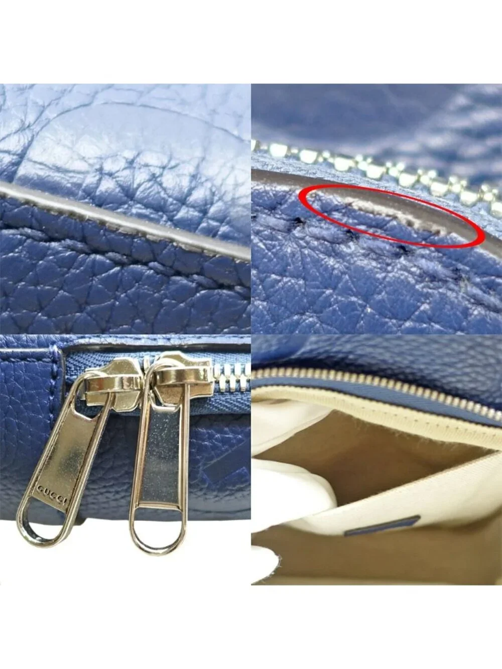 Gucci Cross Belt Bag Jumbo GG Navy Silver